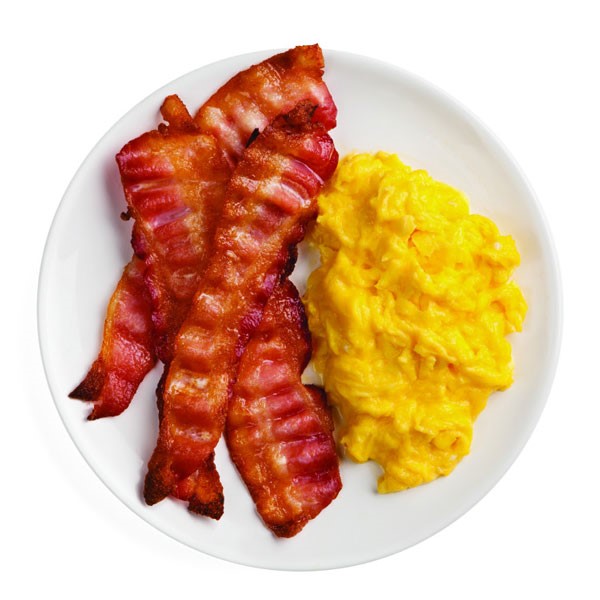 Strips of Bacon and Scrambled Eggs