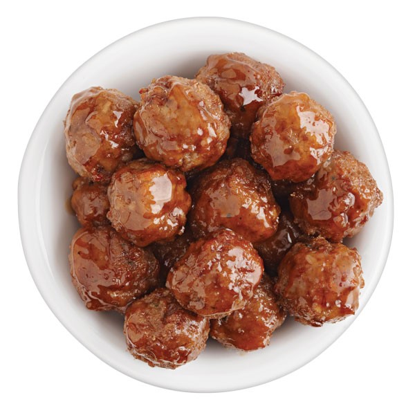 Bowl of mini meatballs with sauce