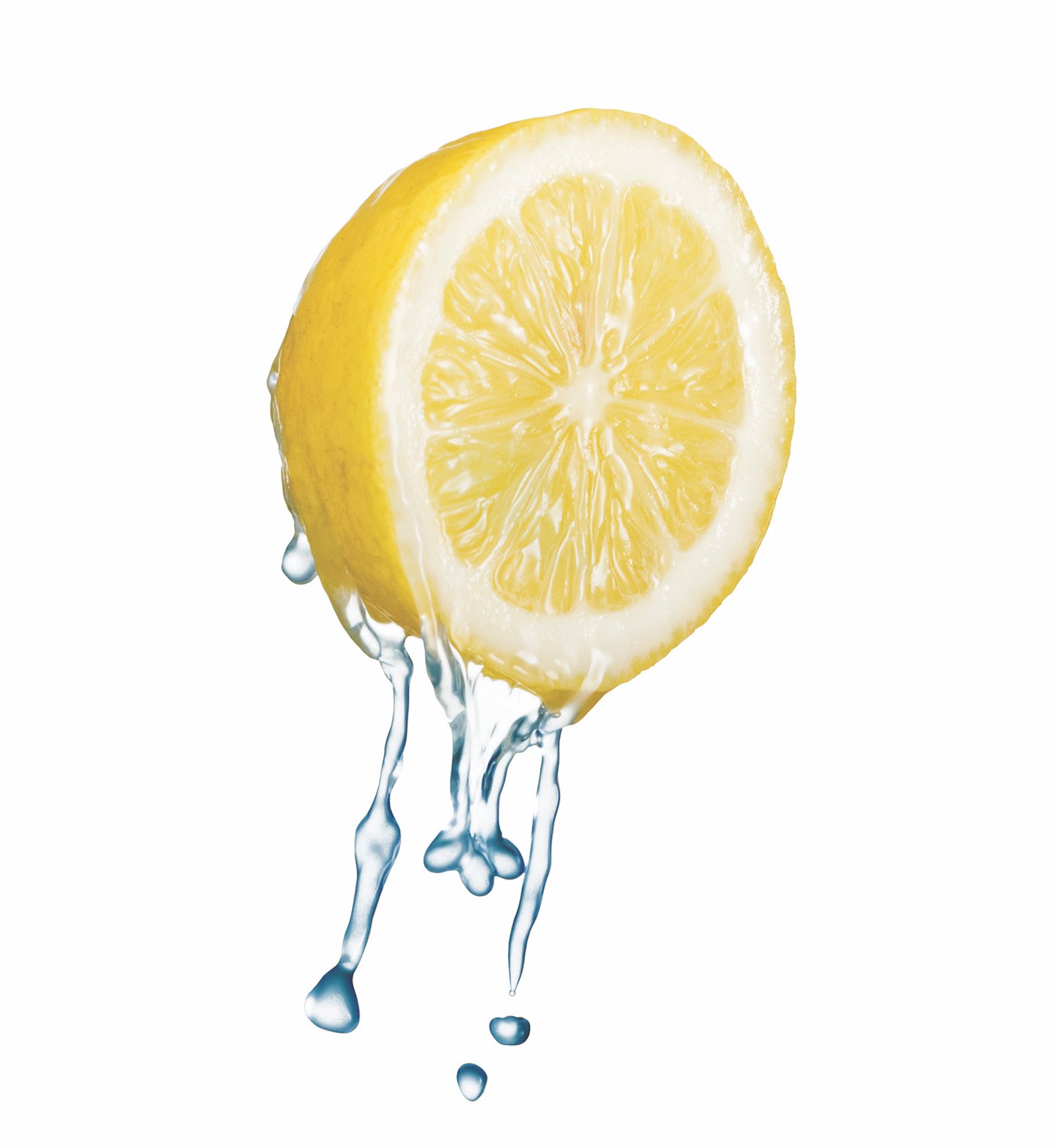 Lemon Slice Dripping with Water