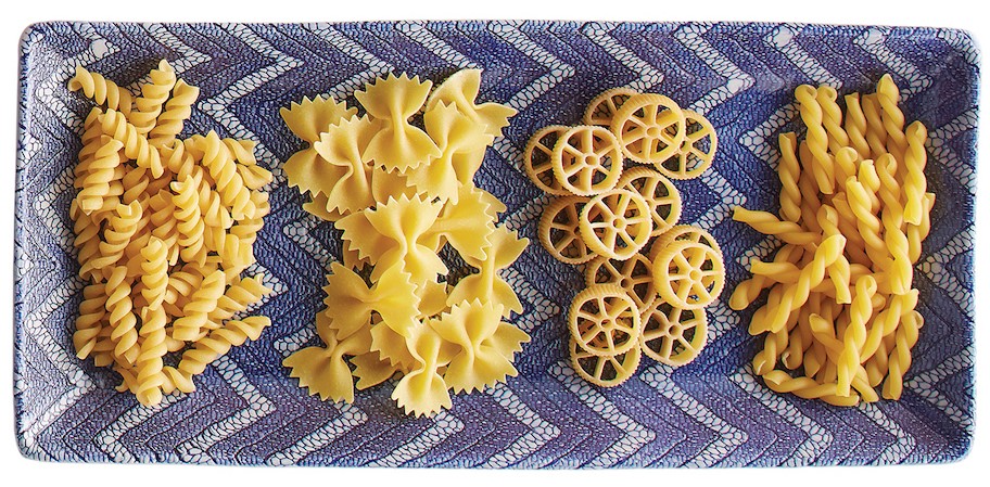 platter of different pasta shapes