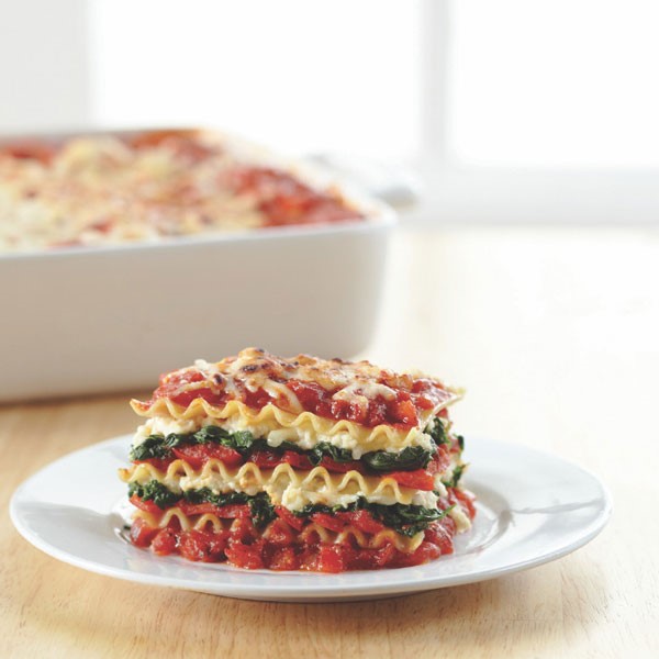 Spinach Red Pepper Lasagna Slice